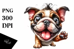 Enthusiastic Bulldog Sticker | Sublimation | Clipart Product Image 3