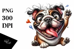 Crazy Bulldog Sticker | Sublimation | Clipart Product Image 1
