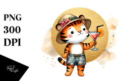 Funky Flamingo Drinking Cocktail, PNG Product Image 1
