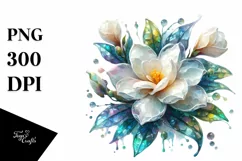 Shiny Gardenia Abstract Sublimation Clipart Product Image 1