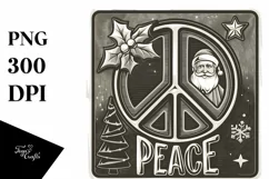 Peace Christmas Vibrant Retro PNG Product Image 5
