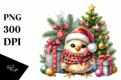 Funny Christmas Chicken Ornaments PNG Product Image 1