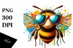 Colorful Bee with Paint-like Colors | Clipart Product Image 1