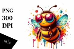 Colorful Bee with Paint-like Colors | Clipart Product Image 1