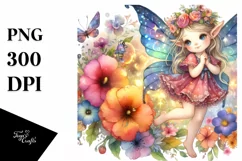 Colorful Cute Fairy Watercolor Product Image 1