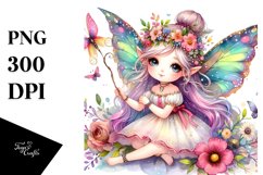 Colorful Cute Fairy Watercolor Product Image 1