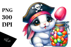 Crazy Vibrant Watercolor Baby Rabbit PNG Product Image 1