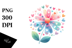 Cute Pastel Boho Flower PNG Product Image 1