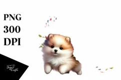 Colorful Cute Dog Tumbling Watercolor Product Image 1