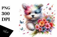 Colorful Cute Dog Tumbling Watercolor Product Image 3