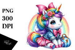 Cute Baby Unicorn PNG Product Image 1