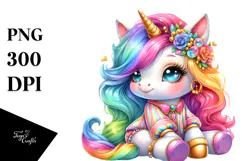 Cute Baby Unicorn PNG Product Image 1