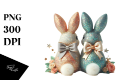 Colorful Vintage Bunnies Back View Product Image 1