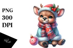 Cute Baby Elk Christmas | Sublimation Clipart Product Image 3