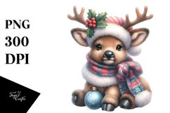 Cute Baby Elk Christmas | Sublimation Clipart Product Image 1