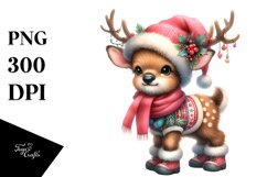 Cute Baby Elk Christmas | Sublimation Clipart Product Image 3