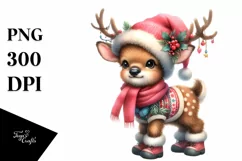 Cute Baby Elk Christmas | Sublimation Clipart Product Image 3