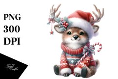 Cute Baby Elk Christmas | Sublimation Clipart Product Image 1