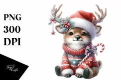 Cute Baby Elk Christmas | Sublimation Clipart Product Image 1