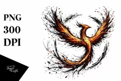Distressed Pheonix Bird of Fire and Ice, Transparent PNG Product Image 1