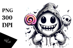 Funny Ghost with Lollipop PNG Product Image 1