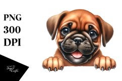Watercolor Bullmastiff Baby Smiling Clipart Product Image 1