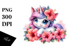 Colorful Cute Watercolor Babyunicorn | Sublimation | Clipart Product Image 3