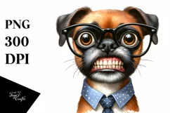 Watercolor Dog Big Eyes With es | Clipart Product Image 1