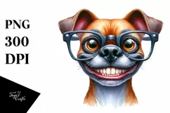 Watercolor Dog Big Eyes With es | Clipart Product Image 3