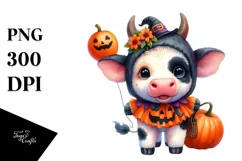 Cute Baby Cow Halloween | Sublimation | Clipart Product Image 3