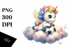 Cute Baby Unicorn Playing Football Product Image 1