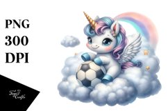 Cute Baby Unicorn Playing Football Product Image 1