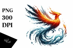 Simple Digital Painting Pheonix Fire and Ice PNG Product Image 1