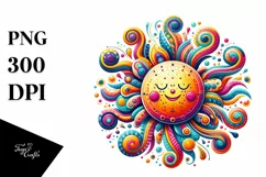 Colorful Wimsicall Sun | Sublimation | Clipart Product Image 3
