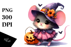 Cute Baby Mouse Halloween Scenery | Sublimation | Clipart Product Image 1