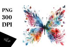 Colorful Butterfly Silhouettes PNG Product Image 1
