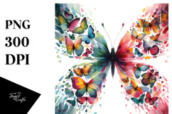 Colorful Butterfly Painting PNG Product Image 1