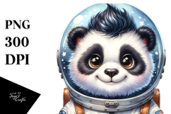 Cool Panda with Astronaut Helmet, PNG Product Image 1