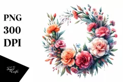 Colorful Carnation Wreath Abstract | Clipart Product Image 3