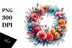 Colorful Carnation Wreath Abstract | Clipart Product Image 3
