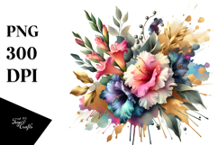 Colorful Floral Bouquet Gold Foil Product Image 1