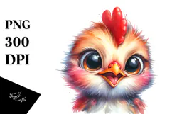 Watercolor Baby Rooster | Goofy Teeth Clipart Product Image 1