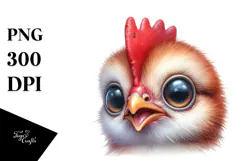 Watercolor Baby Rooster | Goofy Teeth Clipart Product Image 1