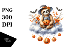 Sloth Dressed for Halloween PNG Product Image 1