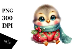Cute Christmas Bird, High-Quality PNG Product Image 1