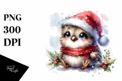 Cute Christmas Bird Illustration, High-Res PNG Product Image 1