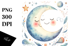Whimsical Half Moon PNG Product Image 1
