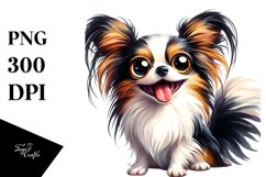 Crazy Looking Watercolor Papillon | Sublimation Clipart Product Image 3