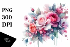 Colorful Pink Roses, Transparent PNG Product Image 1
