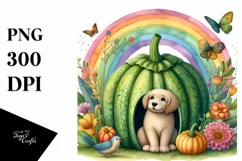 Dog House Rainbow Butterfly | Sublimation Clipart Product Image 1